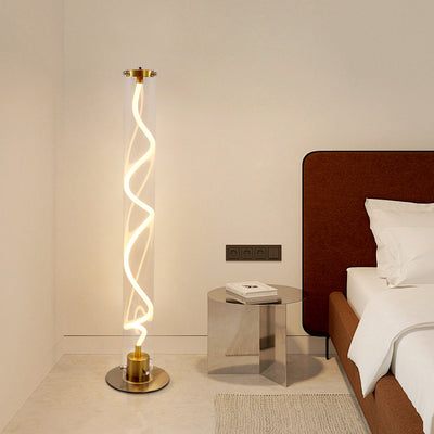 Moderner minimalistischer runder Zylinder Eisen Acryl LED Stehende Stehlampe für Wohnzimmer 