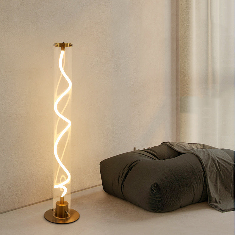 Moderner minimalistischer runder Zylinder Eisen Acryl LED Stehende Stehlampe für Wohnzimmer 