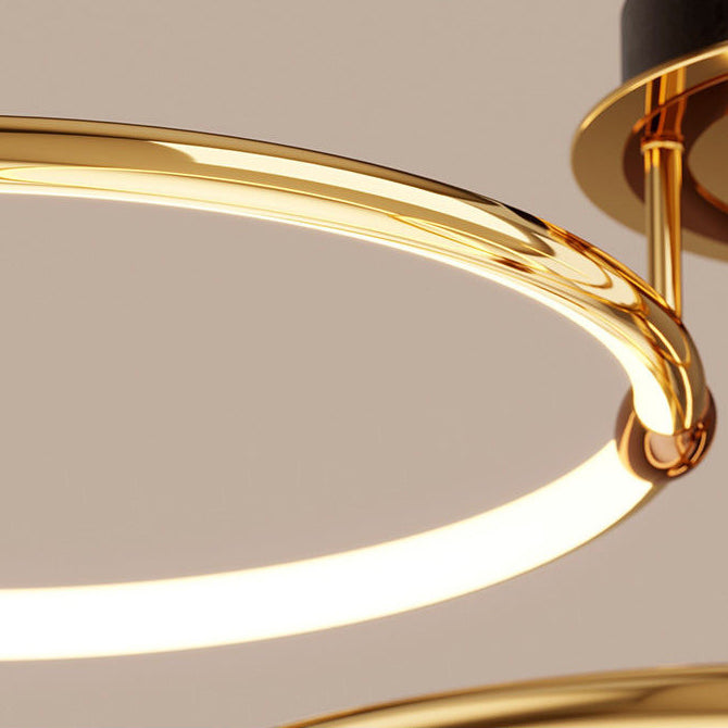 Plafonnier semi-encastré en silicone en aluminium rond de luxe moderne avec LED pour salon 