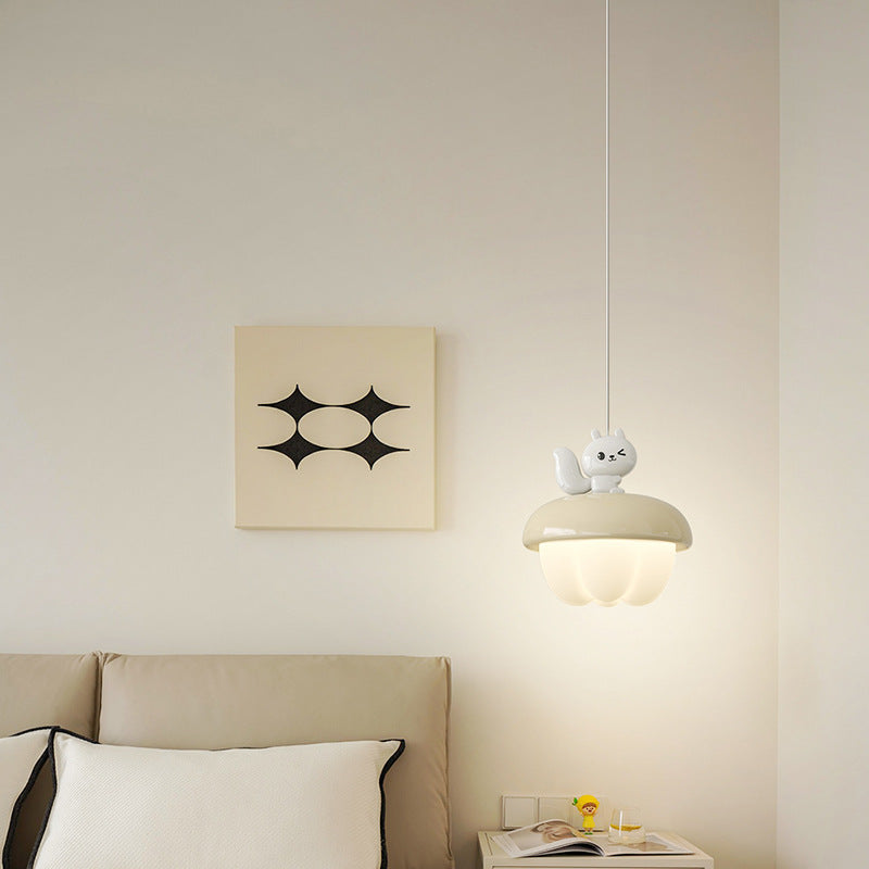 Contemporary Scandinavian Pinecone Shape Round PE Iron LED Pendant Light For Bedroom