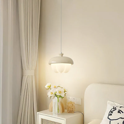 Contemporary Scandinavian Pinecone Shape Round PE Iron LED Pendant Light For Bedroom