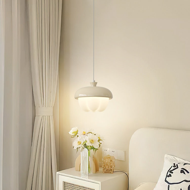 Contemporary Scandinavian Pinecone Shape Round PE Iron LED Pendant Light For Bedroom