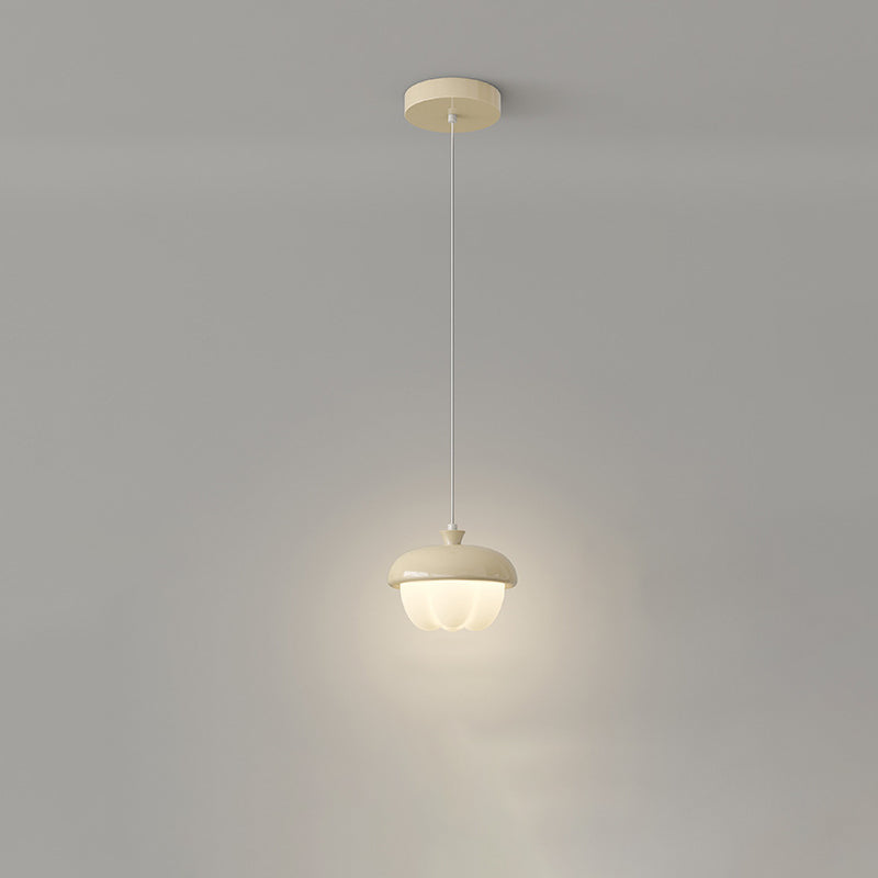 Contemporary Scandinavian Pinecone Shape Round PE Iron LED Pendant Light For Bedroom