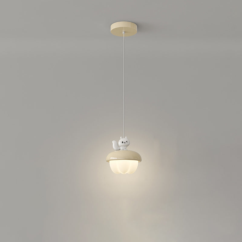 Contemporary Scandinavian Pinecone Shape Round PE Iron LED Pendant Light For Bedroom