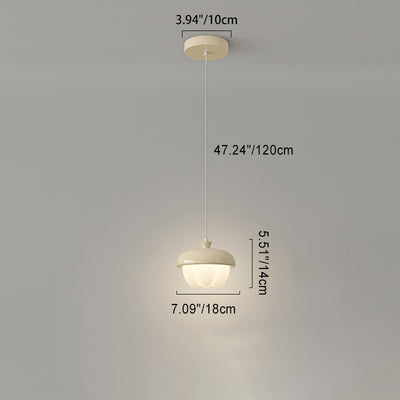 Contemporary Scandinavian Pinecone Shape Round PE Iron LED Pendant Light For Bedroom