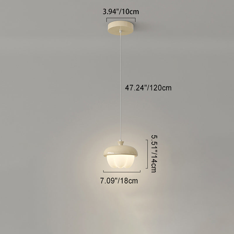 Contemporary Scandinavian Pinecone Shape Round PE Iron LED Pendant Light For Bedroom