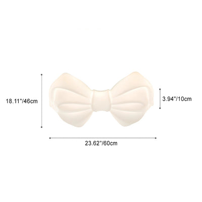 Plafonnier LED contemporain créatif en forme de nœud crème PE fer pour chambre à coucher 