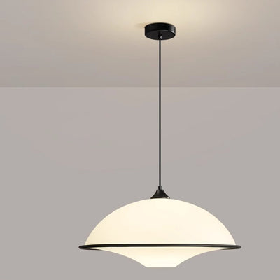 Lustre Suspendu Moderne Minimaliste en Fer et Acrylique en Demi-cercle à 1 Lumière pour Salle à Manger 