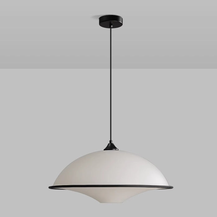 Modern Minimalist Semi-circle Iron Acrylic 1-Light Pendant Light For Dining Room