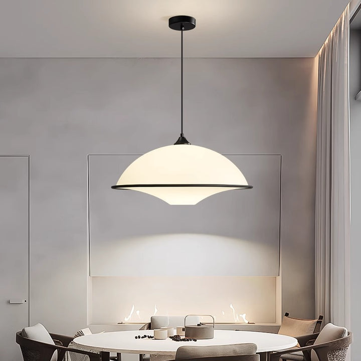 Modern Minimalist Semi-circle Iron Acrylic 1-Light Pendant Light For Dining Room