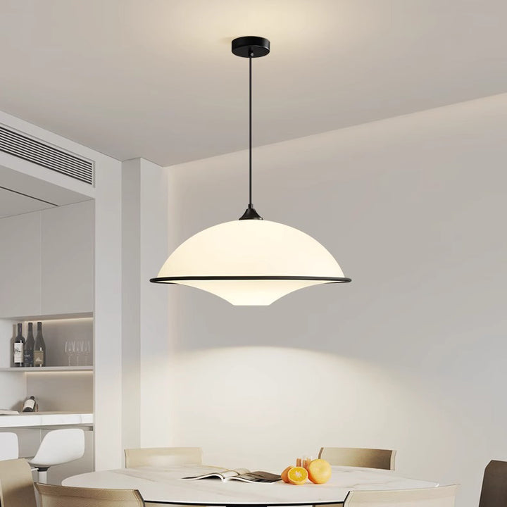 Modern Minimalist Semi-circle Iron Acrylic 1-Light Pendant Light For Dining Room