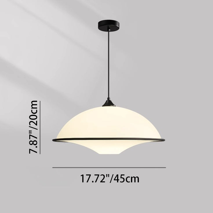 Modern Minimalist Semi-circle Iron Acrylic 1-Light Pendant Light For Dining Room