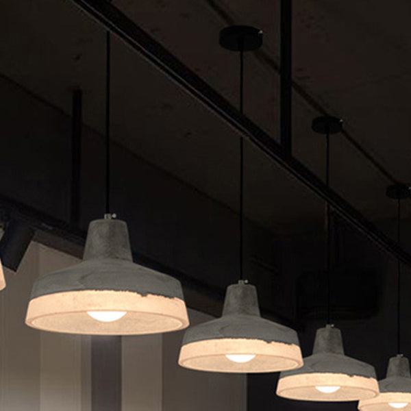 Cylindre Industriel Contemporain Prisme Ciment Résine 1-Lumière Suspension Pour Salle à Manger 