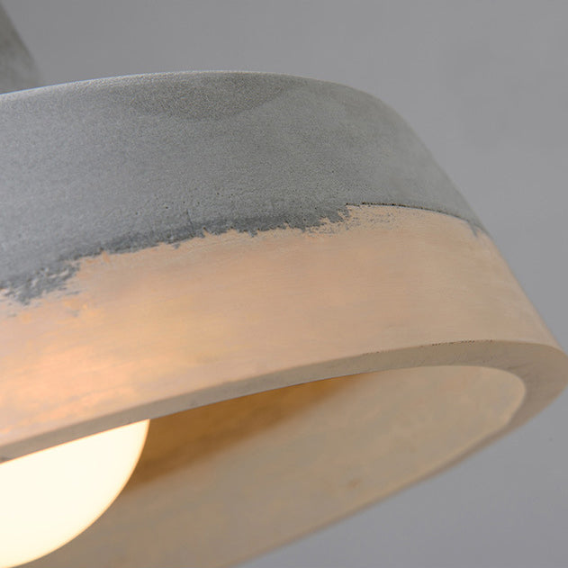 Cylindre Industriel Contemporain Prisme Ciment Résine 1-Lumière Suspension Pour Salle à Manger 