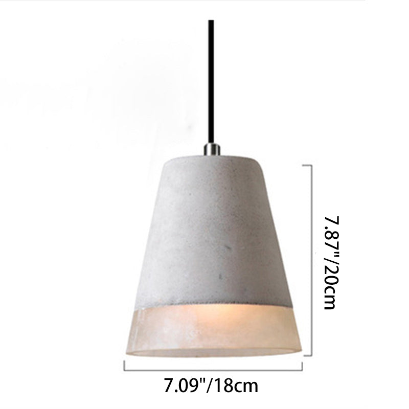 Cylindre Industriel Contemporain Prisme Ciment Résine 1-Lumière Suspension Pour Salle à Manger 