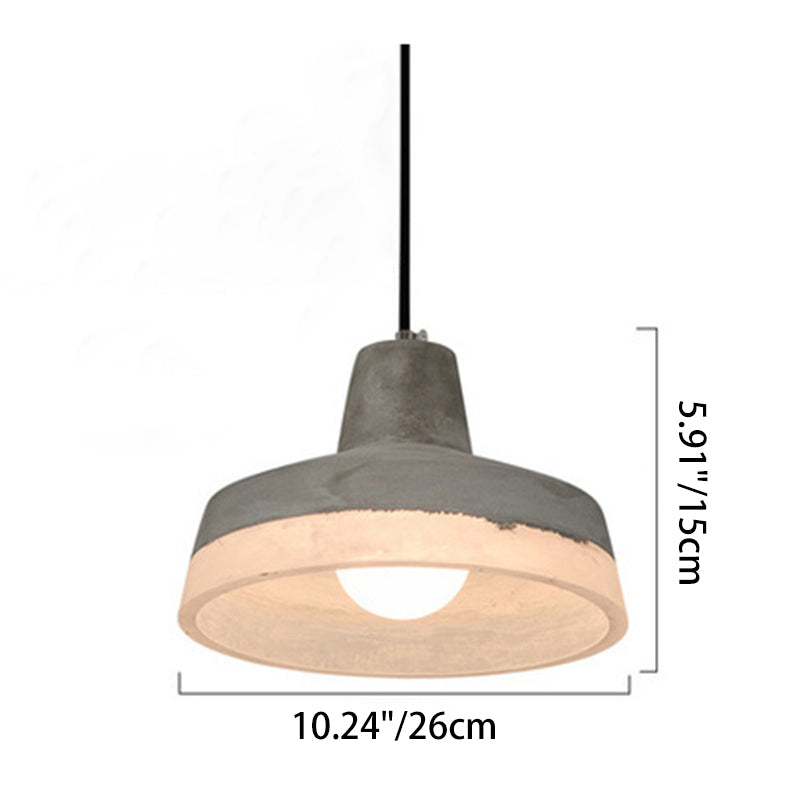 Cylindre Industriel Contemporain Prisme Ciment Résine 1-Lumière Suspension Pour Salle à Manger 
