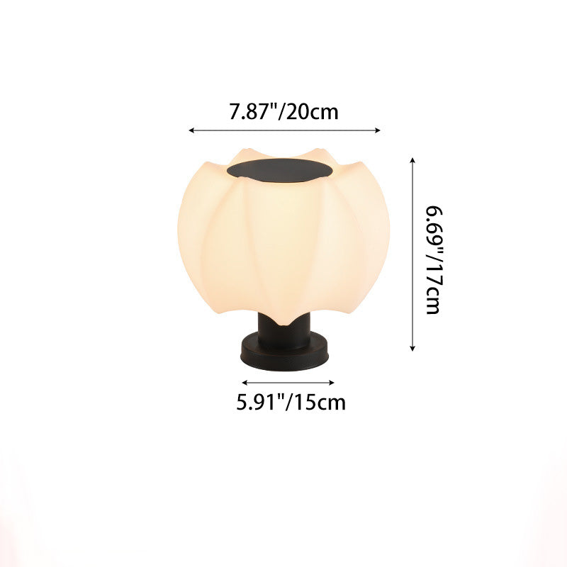 Moderne minimalistische wasserdichte Lotus runde Zylinder PE 1-Licht Außenleuchte für Terrasse 
