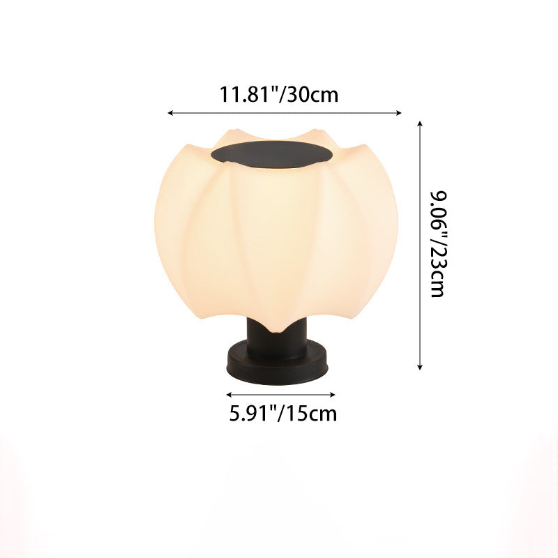 Moderne minimalistische wasserdichte Lotus runde Zylinder PE 1-Licht Außenleuchte für Terrasse 
