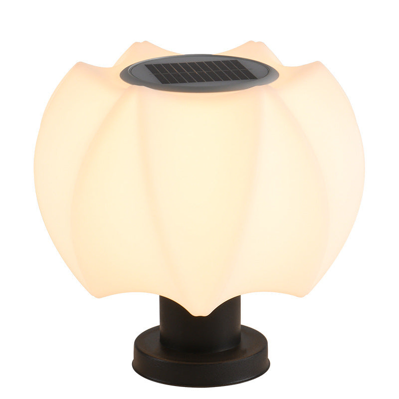 Moderne minimalistische solarbetriebene wasserdichte Lotus-Rundzylinder-PE-LED-Außenleuchten für die Terrasse 