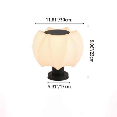 أضواء LED خارجية مقاومة للماء بتصميم حديث وبسيط على شكل لوتس أسطواني مستدير من البولي إيثيلين للفناء 