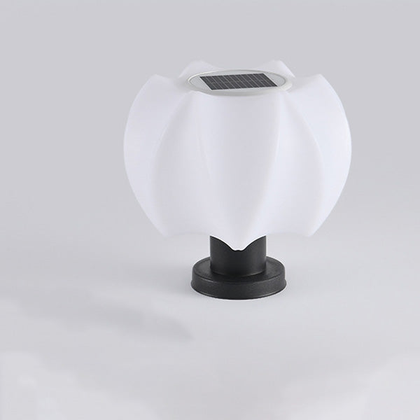 Moderne minimalistische solarbetriebene wasserdichte Lotus-Rundzylinder-PE-LED-Außenleuchten für die Terrasse 