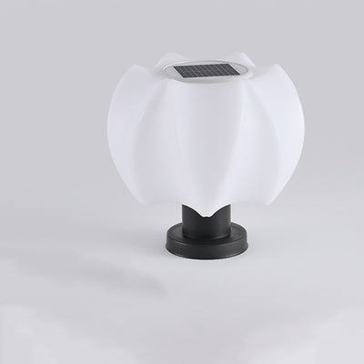 أضواء LED خارجية مقاومة للماء بتصميم حديث وبسيط على شكل لوتس أسطواني مستدير من البولي إيثيلين للفناء 