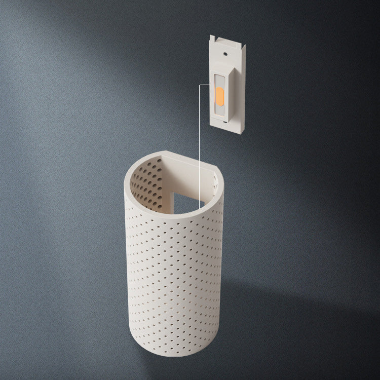 Moderne minimalistische runde Zylinder-Gips-LED-Wandleuchte für das Wohnzimmer 