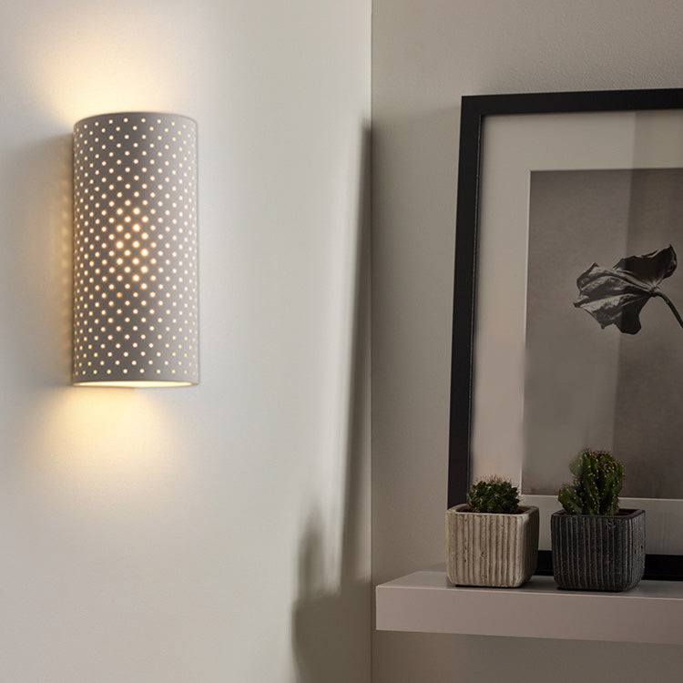 Moderne minimalistische runde Zylinder-Gips-LED-Wandleuchte für das Wohnzimmer 