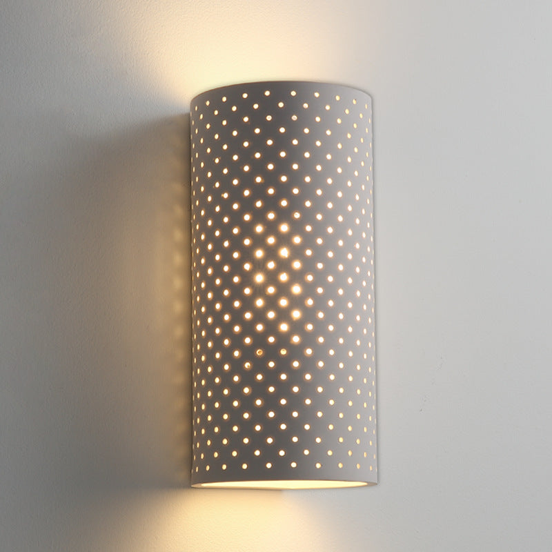 Moderne minimalistische runde Zylinder-Gips-LED-Wandleuchte für das Wohnzimmer 