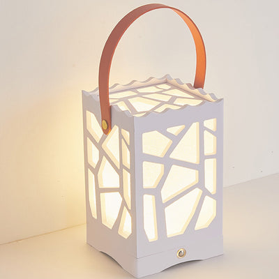 モダンミニマリストUSBハンドヘルド長方形スターラブグラフィックプラスチックLEDテーブルランプ寝室用 