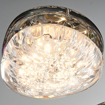 Lumière de plafond LED à montage affleurant en acrylique et acier inoxydable, matériel moderne minimaliste, dôme rond en galet pour chambre 