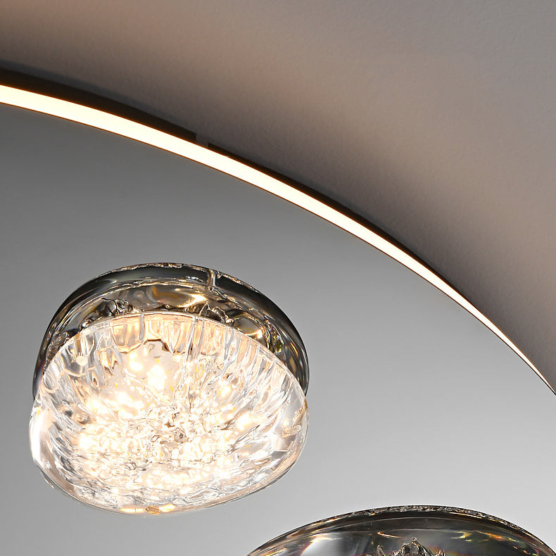 Lumière de plafond LED à montage affleurant en acrylique et acier inoxydable, matériel moderne minimaliste, dôme rond en galet pour chambre 