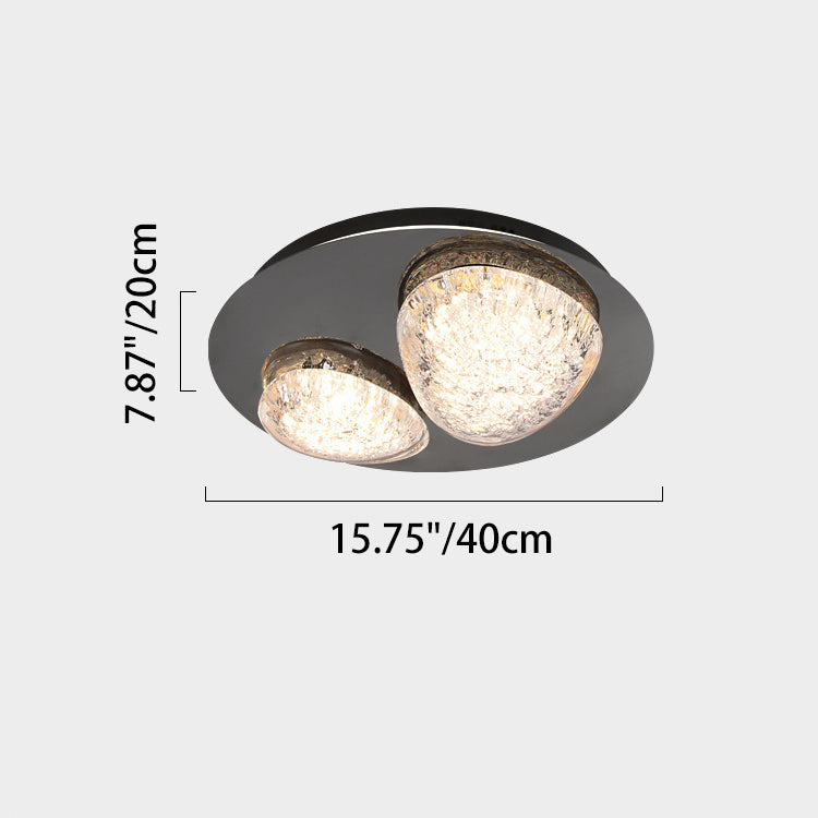 Lumière de plafond LED à montage affleurant en acrylique et acier inoxydable, matériel moderne minimaliste, dôme rond en galet pour chambre 