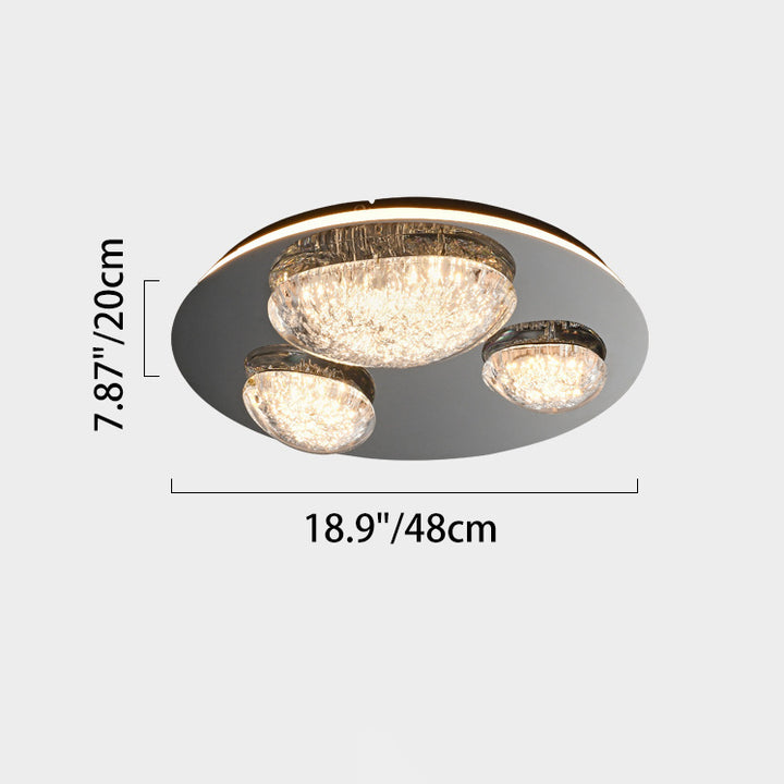 ضوء سقف LED مثبت بشكل مسطح من الفولاذ المقاوم للصدأ والأكريليك بتصميم قبة مستديرة حديثة وبسيطة لغرفة النوم 