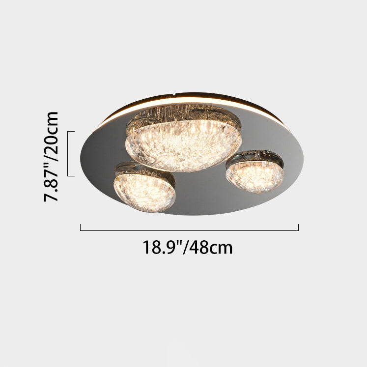 Lumière de plafond LED à montage affleurant en acrylique et acier inoxydable, matériel moderne minimaliste, dôme rond en galet pour chambre 