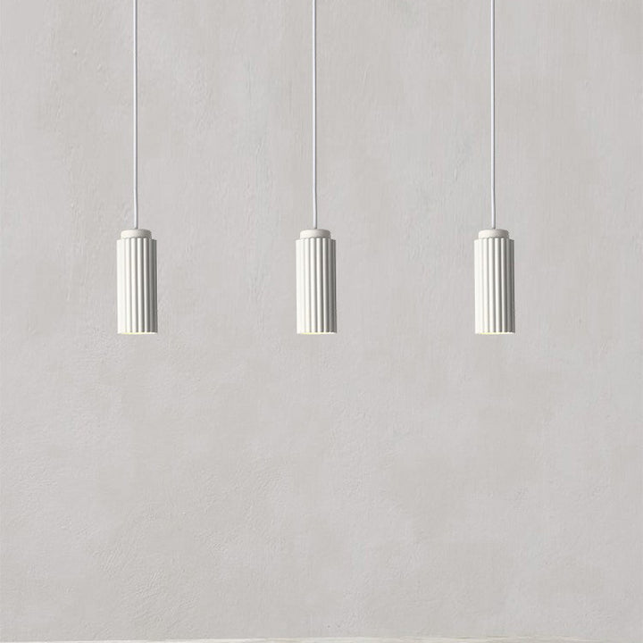 Cylindre Rond Nordique Contemporain en Fer et Aluminium 1-Lumière Suspension Pour Chambre 