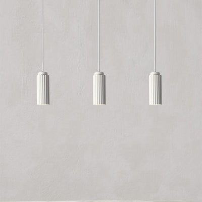 Cylindre Rond Nordique Contemporain en Fer et Aluminium 1-Lumière Suspension Pour Chambre 