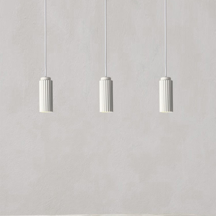Cylindre Rond Nordique Contemporain en Fer et Aluminium 1-Lumière Suspension Pour Chambre 