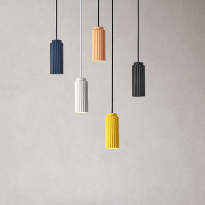 Cylindre Rond Nordique Contemporain en Fer et Aluminium 1-Lumière Suspension Pour Chambre 