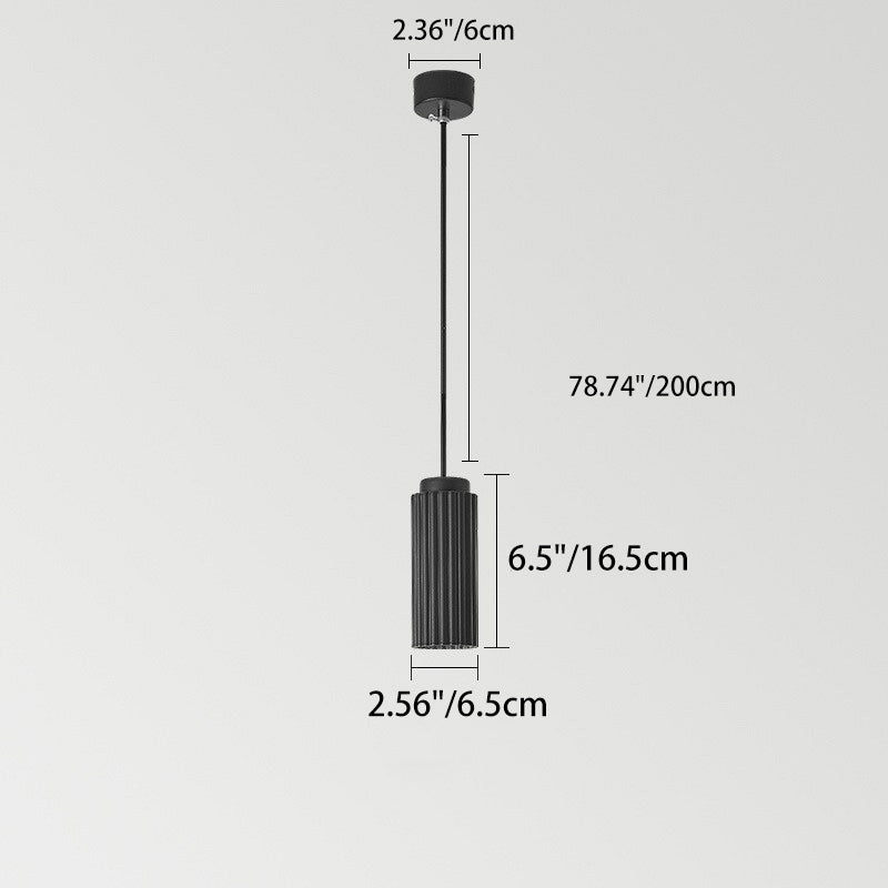 Cylindre Rond Nordique Contemporain en Fer et Aluminium 1-Lumière Suspension Pour Chambre 