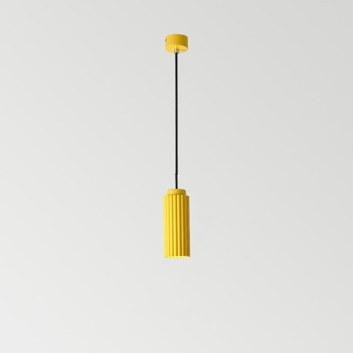 Cylindre Rond Nordique Contemporain en Fer et Aluminium 1-Lumière Suspension Pour Chambre 