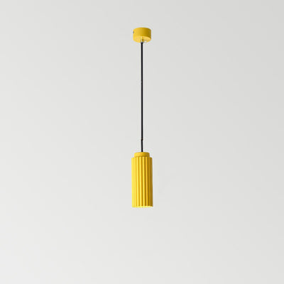 Cylindre Rond Nordique Contemporain en Fer et Aluminium 1-Lumière Suspension Pour Chambre 