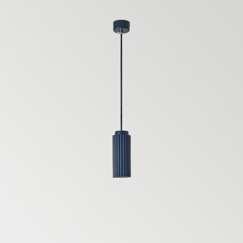 Cylindre Rond Nordique Contemporain en Fer et Aluminium 1-Lumière Suspension Pour Chambre 