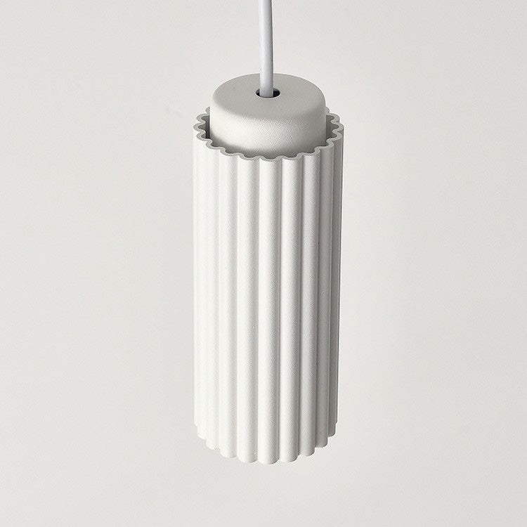 Cylindre Rond Nordique Contemporain en Fer et Aluminium 1-Lumière Suspension Pour Chambre 