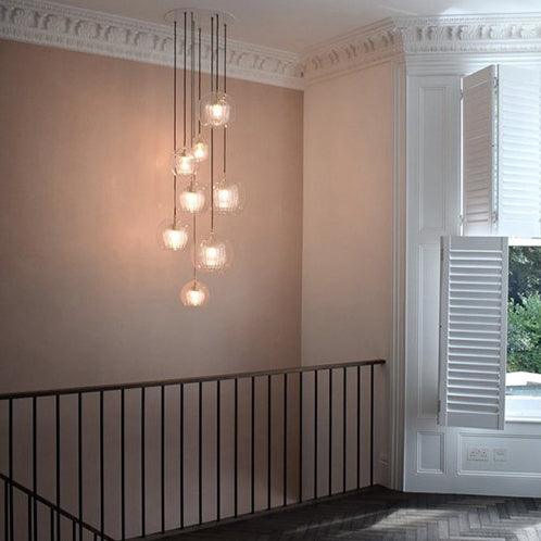 Contemporary Nordic Round Orb Iron Glass 1-Light Pendant Light For Dining Room