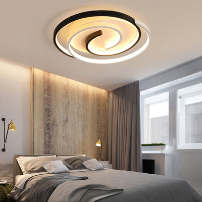 Modern Minimalist Round Square Diamond Acrylic Iron LED Flush Mount Ceiling Light For Bedroom
