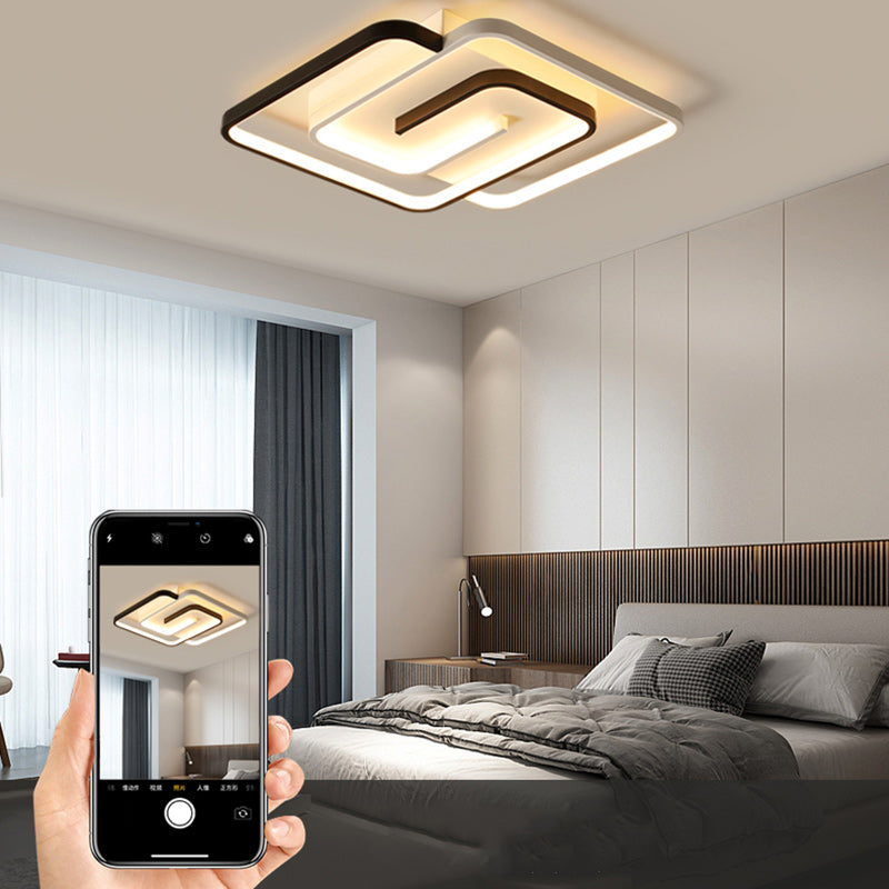 Moderne minimalistische runde quadratische Diamant-Acryl-Eisen-LED-Deckenleuchte für das Schlafzimmer 