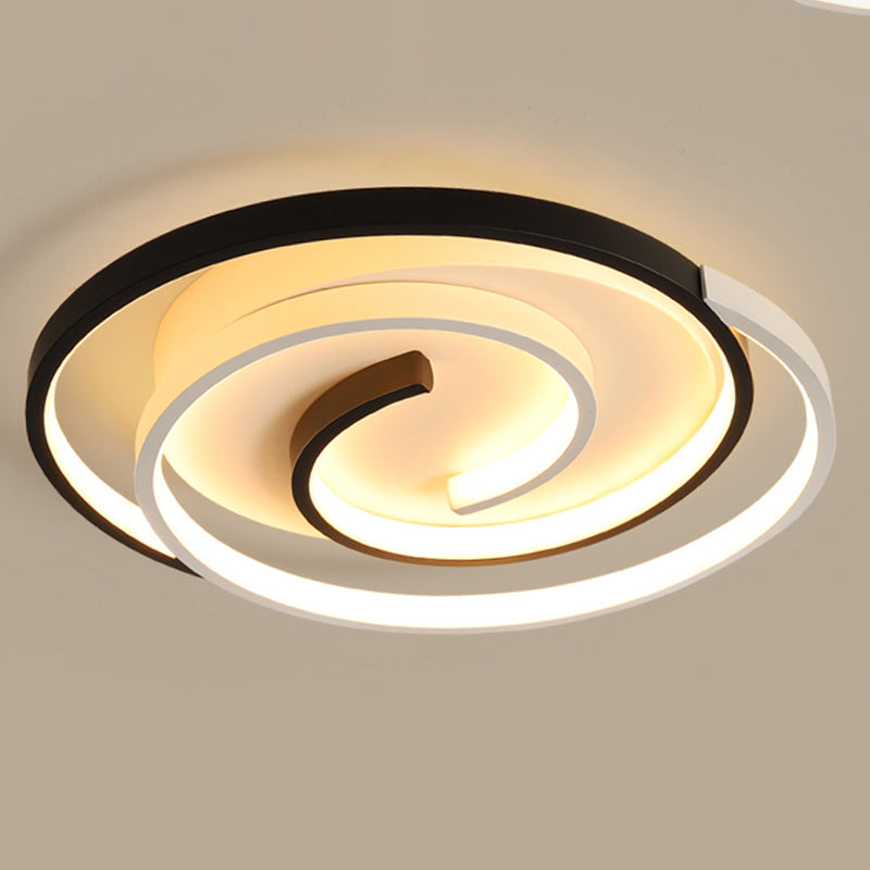 Modern Minimalist Round Square Diamond Acrylic Iron LED Flush Mount Ceiling Light For Bedroom