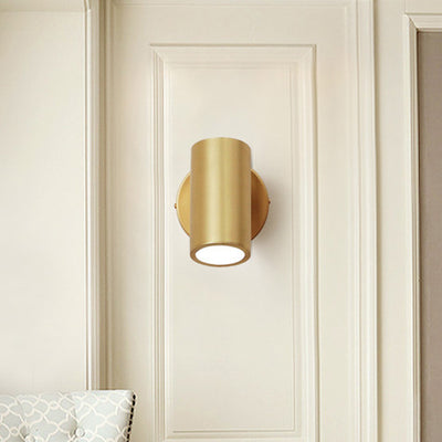 Moderner minimalistischer runder Zylinder-Eisenstrahler 1-Licht-Wandleuchte für das Schlafzimmer 