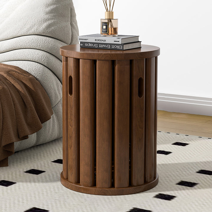 Modern Minimalist Removable Detachable Round Solid Wood Side Table For Living Room
